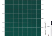 VEVOR Pool Safety Cover 18x42ft, Inground Pool Cover fit for 16×40 ft Pool, Rectangle Inground Safety Pool Cover Green Mesh Solid Pool Safety Cover for Swimming Pool Winter Safety Cover