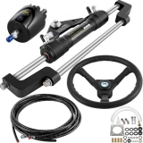VEVOR Hydraulic Outboard Steering Kit 300HP, Hydraulic Steering Kit Helm Pump, Hydraulic Boat Steering Kit with 16 Feet Hydraulic Steering Hose for Boat Steering System