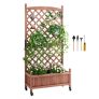 VEVOR Raised Garden Bed with Trellis, 30″ x 13″ x 61.4″ Outdoor Raised Wood Planters with Drainage Holes, Free-Standing Trellis Planter Box for Vine Climbing Plants Flowers in Garden, Patio, Balcony