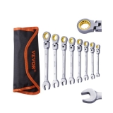 VEVOR Flex-Head Ratcheting Wrench Set 8 PC Metric 8 mm-17 mm with Roll-up Pouch