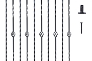VEVOR Staircase Metal Balusters, 44” x 1/2″ Galvanized Steel Decorative Banister Spindles, 10 Pack Deck Baluster with Hollow Single Baskets, Twists, Spiral Stair Railing w/ Shoes & Screws