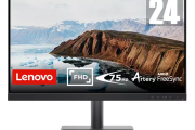 Lenovo L24e-30 24″ FHD Monitor (VA, 75Hz 4ms, HDMI VGA, FreeSync, Phone Holder, Tilt)